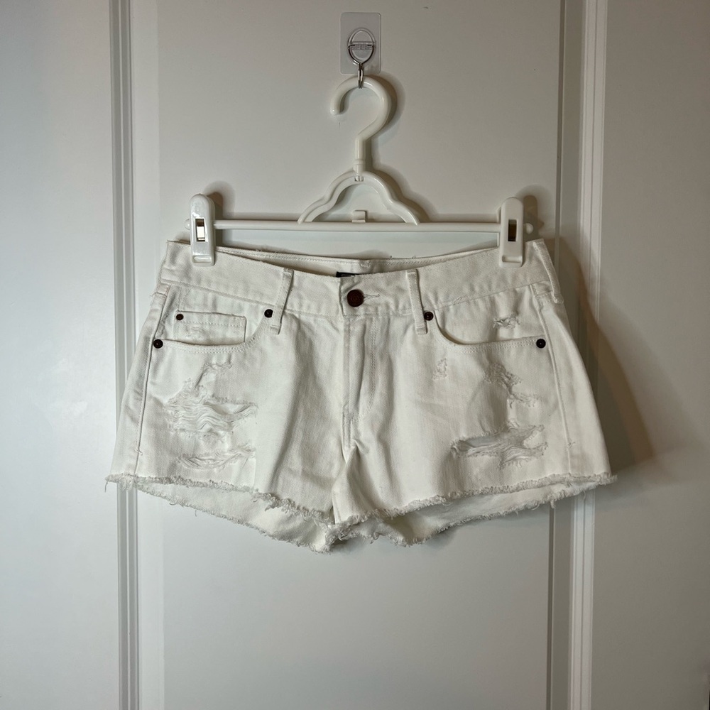 Abercrombie & Fitch White Denim Shorts